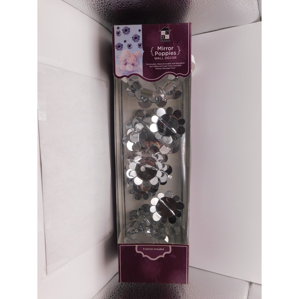 NEW Mirror Poppies Wall Decor 9 Pieces